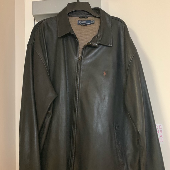 polo ralph lauren men's leather jacket